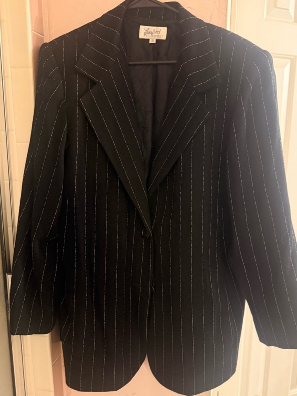 90s Vintage Oversized Pinstripe Blazer